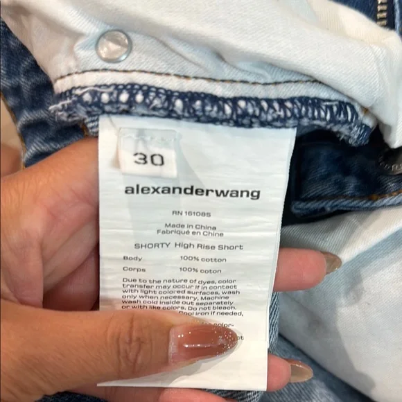 Alexander Wang Shorty High Rise Denim Sz 30 - Picture 4 of 6
